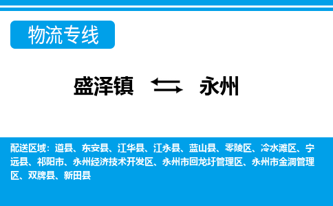 盛泽镇到永州物流公司|盛泽镇至永州货运专线