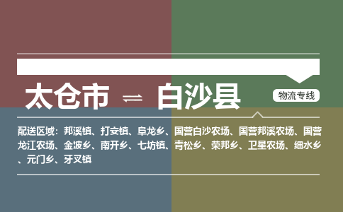 太仓市到白沙县物流公司-优质太仓市至白沙县货运专线