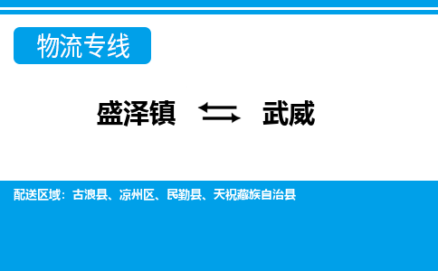 盛泽镇到武威物流公司|盛泽镇至武威货运专线