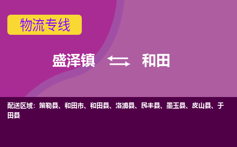 盛泽镇到和田物流公司|盛泽镇至和田货运专线